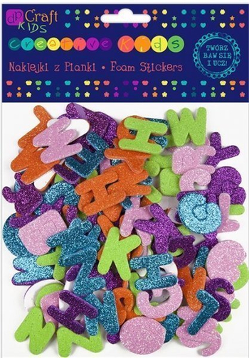 NAKLEJKI Z PIANKI LITERY 120SZT KSPI-068