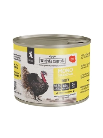 WIEJSKA ZAGRODA KARMA MOKRA DLA KOTA MINOBIAŁKOWA INDYK 200G