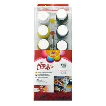Farby akrylowe 12 kol w słoiczkach ***