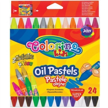 COLORINO KIDS PASTELE OLEJNE TRÓJKĄTNE 24KOL 36085PTR