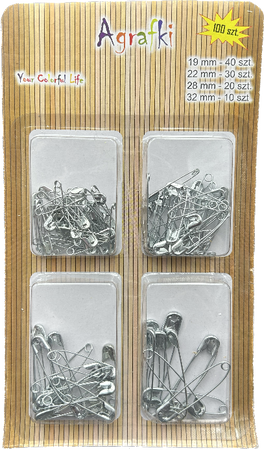 AGRAFKI AGR-3103 SREBRNE 100SZT MIX