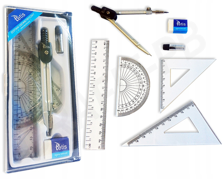 TETIS ZESTAW GEOMETRYCZNY Z CYRKLEM GC001-K