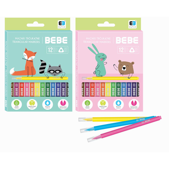 BBI MAZAKI TRÓJKĄTNE 12KOL BB KIDS PASTEL