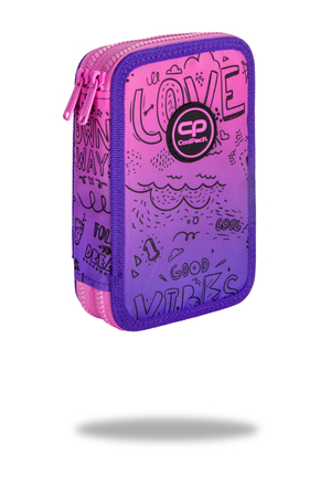 COOLPACK JUMPER 2 PIÓRNIK PODWÓJNY Z WYPOSAŻENIEM PURPLE SCRIBLE D066341