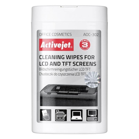 Activejet chusteczki do matryc LCD 100 szt. AOC-302