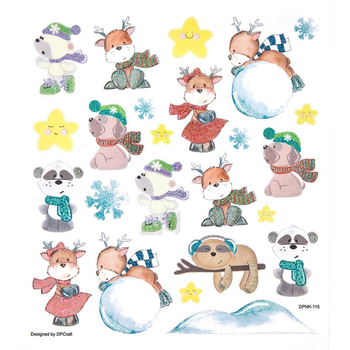 NAKLEJKI Z BROKATEM WESOŁE ZWIERZĄTKA DPNK-115