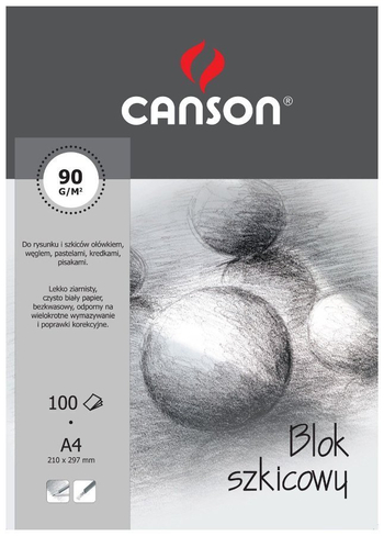 BLOK SZKIC.A4 CANSON 90G 100ARK 6666-140