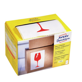 *OSTRZEGAWCZE ETYKIETY WYSYŁKOWE 200SZT CZERW.74/100 7251