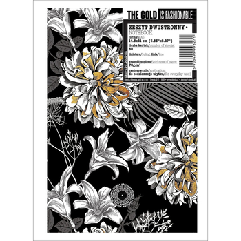 ZESZYT A5 60K LINIA Z BROKATEM FLOWERS GOLD