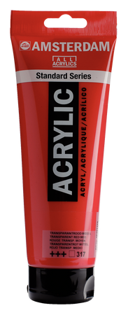 FARBA AKRYL.250ML 317 TRANSP.RED MED AMSTERDAM