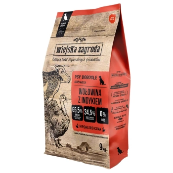 WIEJSKA ZAGRODA dla psa - Wołowina z indykiem 2kg