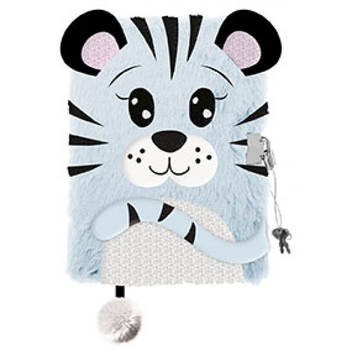MAJEWSKI PAMIĘTNIK Z KŁÓDKĄ 3D WŁOCHACZ A5 96K MY LITTLE FRIEND SNOW TIGER 657757