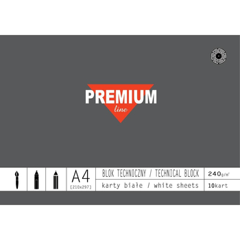 BLOK TECHNICZNY BIAŁY PREMIUM A4 240 ZIEMIA
