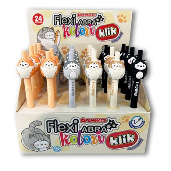 PENMATE DŁUGOPIS ŚCIERALNY FLEXI ABRA KOLORI KLIK BALL CAT NIEBIESKI TT8822