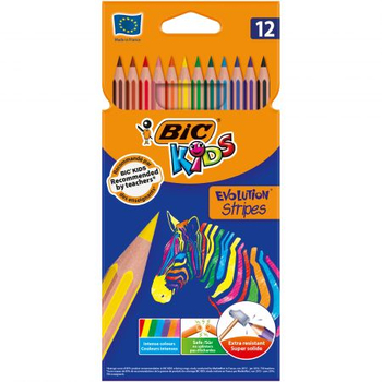 BIC KREDKI EVOLUTION STRIPES 12KOL