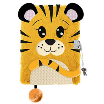 MAJEWSKI PAMIĘTNIK Z KŁÓDKĄ 3D WŁOCHACZ A5 96K MY LITTLE FRIEND TIGER 657788