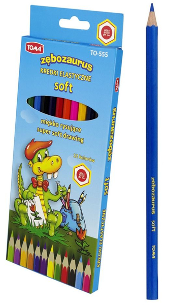 TOMA KREDKI ELASTYCZNE TO-555 12KOL ZĘBOZAURUS