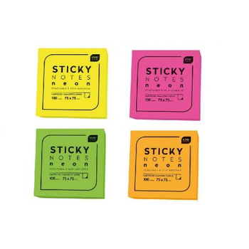 INTERDRUK KARTECZKI SAMOPRZYLEPNE 100 75X75 NEON