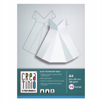 BLOK TECH.A4/10K TOP 2000 CREATINIO 170G BIAŁY 400079849