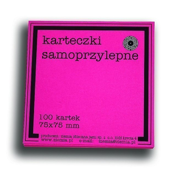 KARTECZKI SAMOPRZYLEPNE RÓŻ FLUO 75/75