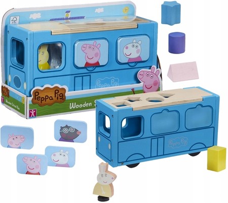 **Peppa Pig - Drewniany autobus sorter Świnka Peppa 07222