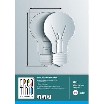 TOP CREATINIO BLOK TECH A3 10K 170G BIAŁY