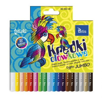 TETIS KREDKI TETISKI OKRĄGŁE JUMBO 18 KOL KO002-JD
