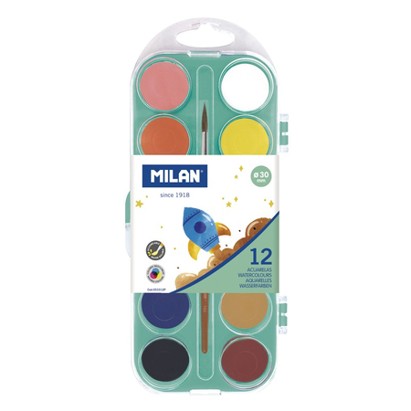 MILAN FARBY AKWARELOWE MATOWE 30MM 12 KOL 053312P
