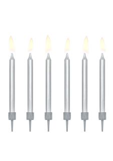 RAVI ŚWIECZKI URODZINOWE SILVER (6SZT)