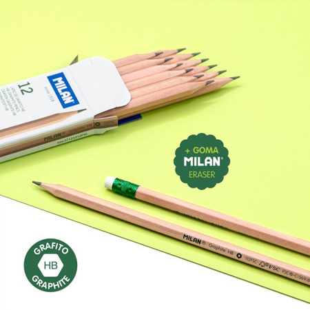 MILAN OŁÓWKI SZEŚCIOKĄTNE HB NATURAL 07121212FSC