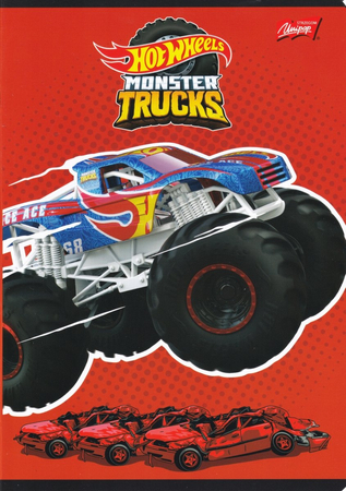 MAJ ZESZYT A5 16K LINIA PODWÓJNA DWUKOLOROWA LAMINOWANA MATTEL HOT WHEELS 669118