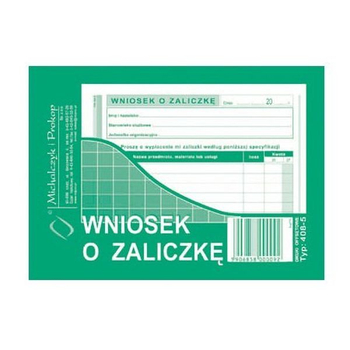 408-5 W WNIOSEK O ZALICZKĘ