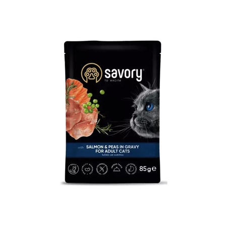 AQ SV CAT POUCH AD SALMON PEAS 85G