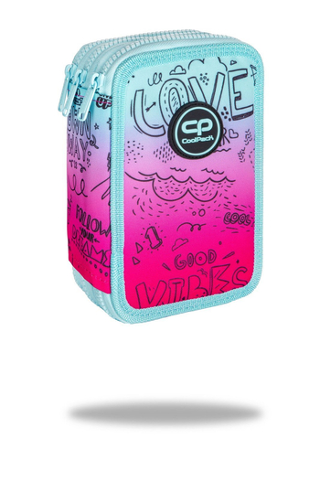 COOLPACK JUMPER 3 PIÓRNIK POTRÓJNY Z WYPOSAŻENIEM PINK SCRIBBLE D07340