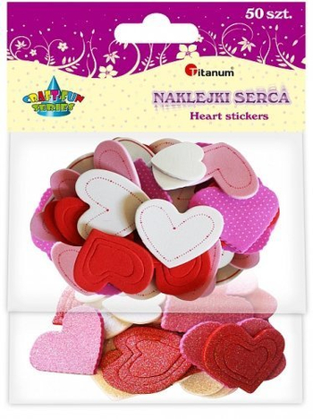TIT NAKLEJKI SERCA Z PIANKI 50SZT. 282970