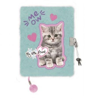 MAJ PAMIĘTNIK Z KŁÓDKĄ WŁOCHACZ A5 96K MY LITTLE FRIEND MINT KITTY 663833
