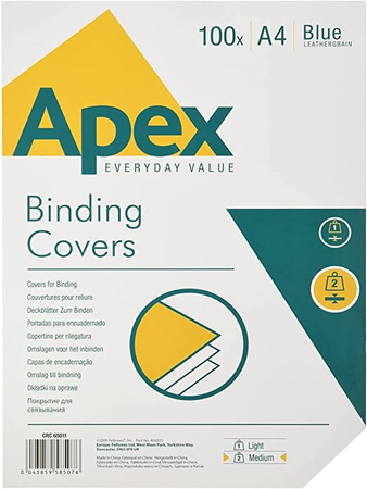 APEX OKŁ.DO BIND A4 LEATHER NIEBIESKA 100SZT 65011