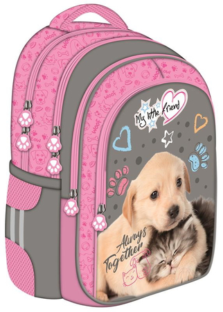 TX STRIGHT 2020 PLECAK SZKOLNY BP-58 MY LITTLE FRIEND KOT II/ PIES