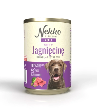 NEKKO PIES 400G ADULT JAGN/BROKUŁ/PESTKI DYNI