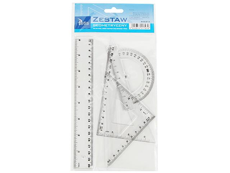 TETIS ZESTAW GEOMETRYCZNY LINIJKA 15CM BL001-AK