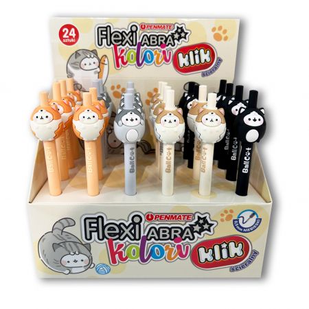PENMATE DŁUGOPIS ŚCIERALNY FLEXI ABRA KOLORI KLIK BALL CAT NIEBIESKI TT8822