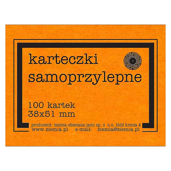 KARTECZKI SAMOPRZYLEPNE ORANGE FLUO 38/51