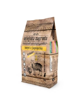 WIEJSKA ZAGODA KARMA SUCHA DLA PSA INDYK Z JAGNIĘCINĄ ADULT CHRUPKI S2KG