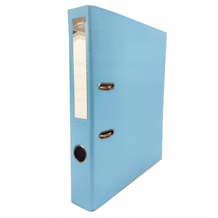 PEN SEGREGATOR Z OKUCIEM A4 5CM NIEBIESKI PASTELOWY