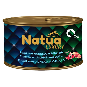 NATUA PUSZK 85G LUXURY KURCZAK Z JAGNIĘCINĄ I KACZKĄ W GALARECIE