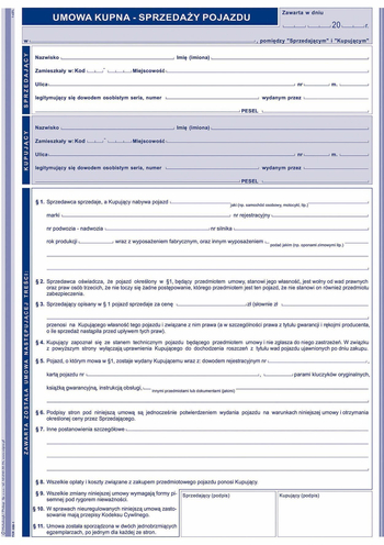 650-1 UMOWA KUPNA-SPRZEDAŻY POJAZDU A4