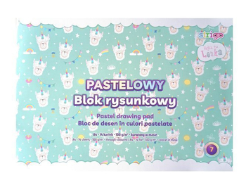 ***STRIGO BLOK RYSUNKOWY A4 14K 100G HEJKA TU LENKA PASTELOWY