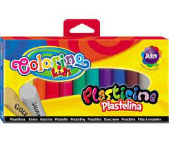 COLORINO KIDS PLASTELINA 12 KOL ZŁOTA + SREBRNA