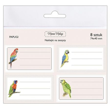 MAMA MALUJE NAKLEJKI NA ZESZYTY PAPUGI 762614