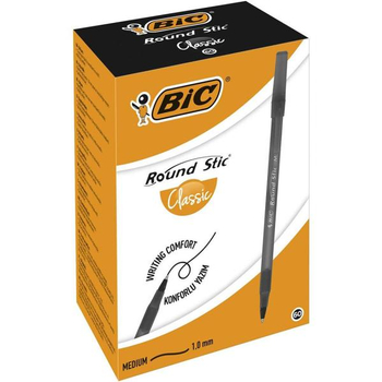 BIC DŁUGOPIS ROUND STICK 60SZT CZARNY